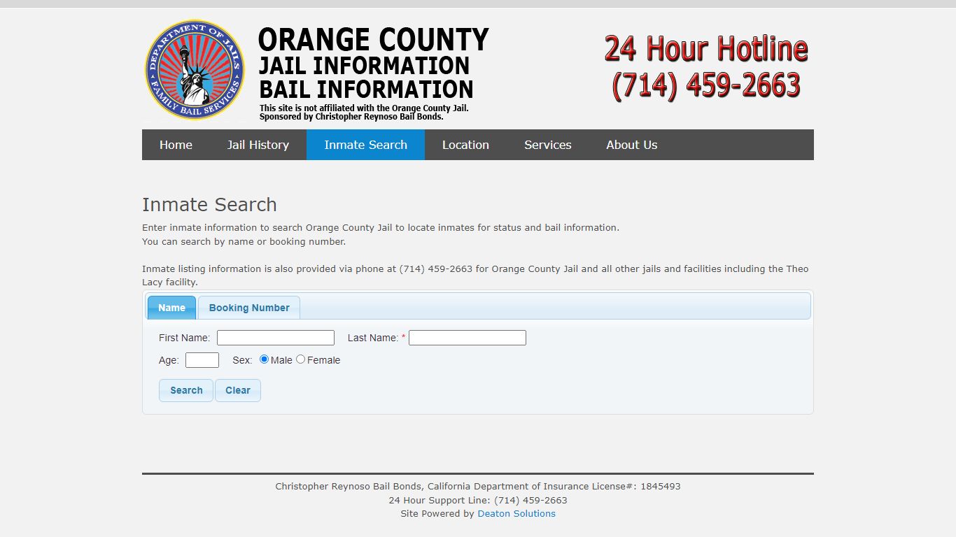 Inmate Search | Orange County Jail CA