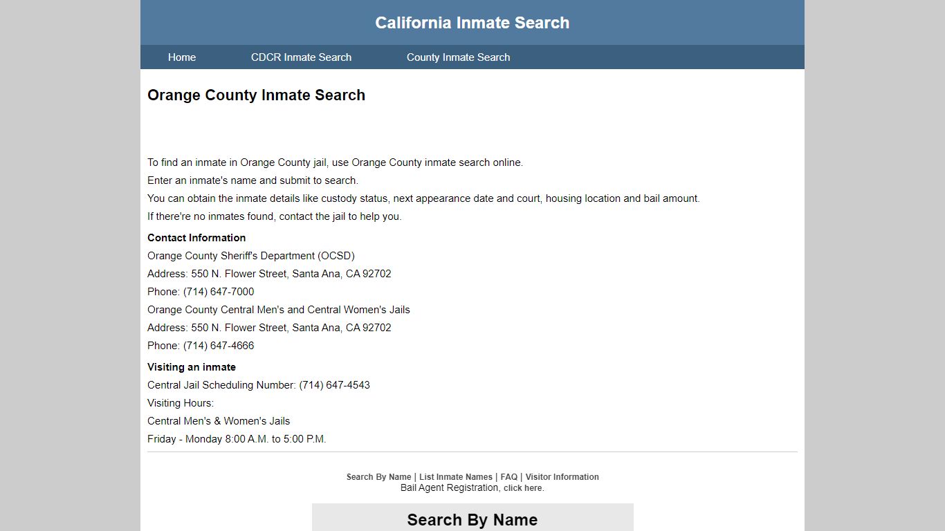 Orange County Inmate Search